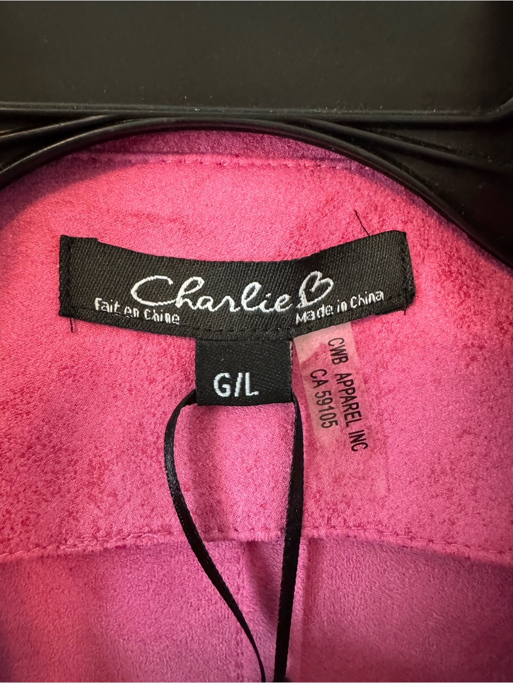 CHARLIE B Fuchsia Faux Suede Moto Jacket - Picture 4 of 7